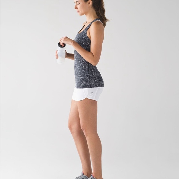 Lululemon Cool Racerback II Mini Splatter White Black Size 8 - Picture 6 of 12